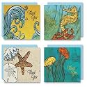 Karen Foster Design Boxed Thank You Cards, Ocean Escapade