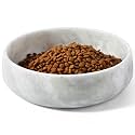 Karibiber Grey Marble Dog Bowl, 6lbs Non-Slip,Non-Tipping Heavy Dogs Food Bowl, Large Dog Dish, Weighted Food and Water Bowls for Large Dogs, Natural Marble, Easy to Clean, Holds 6 Cups
