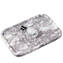 Karibiber Luxury Marble Vanity Tray, Bathroom Tray Countertop, Calacatta Marble/Stone, Home Decorative Dresser Organizer, Storage for Kitchen Sink, Perfume Jewelry Holder(Purple&amp;White)