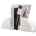 Karibiber Marble Bookend for Shelves, Non-Skid Bookends for Heavy Books, Heavy Duty Book Stopper for CDs, Luxury Book Shelf Holder, Quarter Circle Design Book Ends Decorative, Namib Fantasy, Set of 2