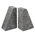 Karibiber Marble Bookends for Heavy Books, Decorative Book Ends for Shelves, Black Stone for Hardback Books &amp; CDS, Unique Book Stopper &amp; Holder, Set of 2