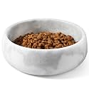 Karibiber Marble Dog Bowl, 5lbs Non-Slip Cat and Dog Food Bowl Dish, Non-Tipping Weighted Puppy Pet Dish, Grey Stone Durable Food and Water Bowls, Easy to Clean, Holds 4 Cups