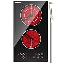 Karinear 2 Burner Electric Cooktop 12 Inch, Drop-in Radiant Cooktop