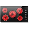 Karinear 36 Inch Electric Cooktop, 5 Burner Radiant Electric Stove Top