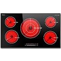 Karinear 36 Inch Electric Cooktop, 5 Burners Electric Stove Top, Drop-in