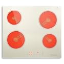 Karinear Electric Cooktop 24 Inch, Beige-gray Glass Electri Cermaic Stove, 4 Burners Electric Stove Top with Timer, Child Safety Lock, High Temperature Alert, 6000W, Drop-in 240V Hardwire(No plug)