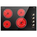 Karinear Electric Cooktop 30 Inch, 4 Burners Electric Stove Top, Built-in Radiant Cooktop with Expandable Burner, Knob Control, Safety Lock, Timer, 6700W 220~240V Hard Wired(No Plug)
