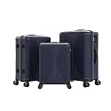 Karl home PP Hard Case Luggage Sets 3 Piece, Black, 20"/24"/28"