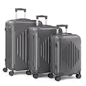 Karl home Hardside Luggage Set 3 Piece with TSA Lock, Dark Grey, 20/24/28