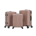 Karl home PP Hard Case Luggage Sets 3 Piece, Black, 20"/24"/28"