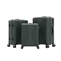 Karl home PP Hard Case Luggage Sets 3 Piece, Black, 20"/24"/28"