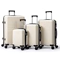 Karl home Luggage Sets 4 Piece, White, 16/20/24/28"