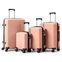 Karl home Luggage Sets 4 Piece, Light Pink, 16/20/24/28"