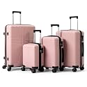 Karl home Luggage Sets 4 Piece, Rose Gold, 16/20/24/28"
