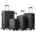 Karl home Luggage Sets 4 Piece, Dark Grey, 16/20/24/28"