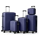 Karl home PP Hard Case Luggage Sets 5 Piece, Blue, 12/16/20/24/28"