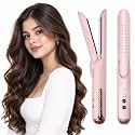 Karma Beauty 2 in 1 Gold Titanium Flat Iron Hair Straightener, Dual Voltage