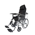 Karma Hydraulic Recliner Cum Commode - Ryder 8 wheelchair | Foldable | Wheelchairs for old people | With Premium U-Cut Seat and 3 D Headset| With Table | Detachable Armrest