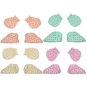 boy and baby girl combo pack of hand mittens and leg booties hosiery 3-6 months pair of 4