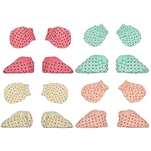 boy and baby girl combo pack of hand mittens and leg booties hosiery 0-3 months pair of 4