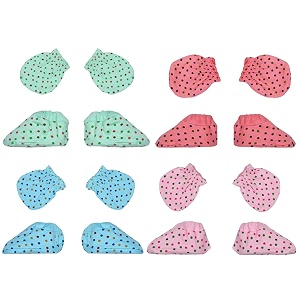 boy and baby girl combo pack of hand mittens and leg booties hosiery 3-6 months pair of 4