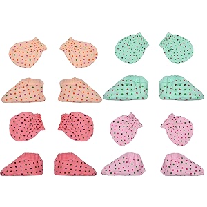 boy and baby girl combo pack of hand mittens and leg booties hosiery 0-3 months pair of 4