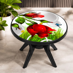 KARNI ENTERPRISE RT-ROSE-BLK-01 Plastic 4 Seater Dining