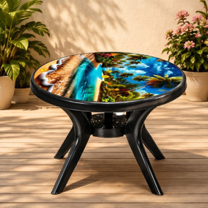 karni enterprise rt-rose-blk-01 plastic 4 seater dining table