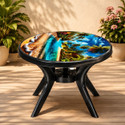 KARNI ENTERPRISE RT-ROSE-BLK-01 Plastic 4 Seater Dining Table