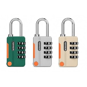 karomouj 4-digit combination padlock  metal keyless locker lock for gym school dorm luggage cabinet bag amp key storage  gray  pack of 1