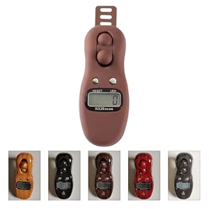 karomouj kma663 digital finger counter  5-digit lcd hand tally counter with beep after 100 counts  jap mala counter for meditation mantra chanting games amp activities matt brown pack of 1