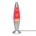 KARP 16 Inch (Rocket Shape) Lava Lamp | (Pink Water & Yellow Lava) | Metal & Glass | 220-240V 50Hz, R39 E14 25W Bulb Included | Mains Plug with Inline ON/Off | Ideal Decor & Gift for Home & Office