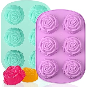 karp silicone soap molds 6 cavity 3d silicone soap molds for homemade craft soap mold cake chocolate  ice cube tray - just pop out color may vary - qty 1
