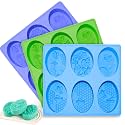 KARP 6 Cavity 3D Honeybee Silicone Soap Molds for Making Soap Mold, Oval Mould Homemade Craft Soap Mold, Cake, Chocolate, Ice Cube Tray Mold-Color May Vary-Qty -1
