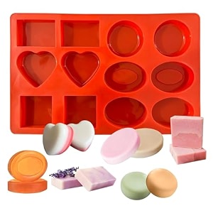 karp silicone soap molds 12 cavities multishape great for homemade craft soap bar diy chocolate molds cake molds amp ice cube trays - just pop out