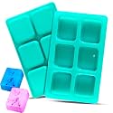 KARP Flower Candy Mold, 6-Cavity Rectangle Oval Soap Bar Molds Bread Baking Pan Silicone Mould for Chocolate Covered Cookie Mousse Mould