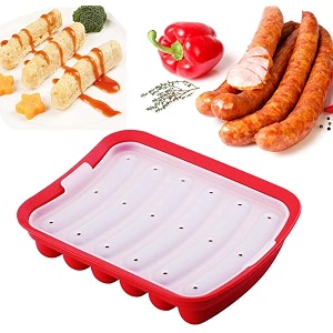 karp hot dog bun pan silicone hotdog bun molds nonstick bread forms mini baguette sandwich baking tray for hot dog bun rolls cake and eclair 6 cavity-red -1 qty
