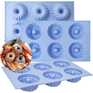 karp silicone donut baking pan mold non-stick 6 cavity spiral doughnut tray for microwave freezer amp oven - 100 food grade silicone bpa free bakeware mouldblue
