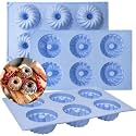 KARP Silicone Donut Baking Pan Mold, Non-Stick 6 Cavity Spiral Doughnut Tray For Microwave, Freezer & Oven - 100% Food Grade Silicone, BPA Free Bakeware Mould,Blue