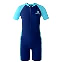 karrack Girls and Boys One Piece Rash Guard Swimsuit Kid Water Sport Short Swimsuit UPF 50+ Sun Protection Bathing Suits