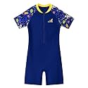 karrack Girls and Boys One Piece Rash Guard Swimsuit Kid Water Sport Short Swimsuit UPF 50+ Sun Protection Bathing Suits