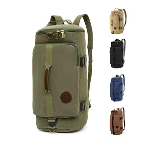karrier 50l trekking bag for men amp women  durable denim travel backpack cum duffle bag for hiking camping cycling  reinforced straps