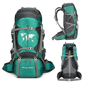 karrier 75l internal frame hiking rucksack - heavy duty large backpack with metal back support for weight distribution  professional outdoor gear for long-distance trekking