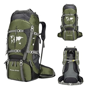 karrier 75l internal frame hiking rucksack - heavy duty large backpack with metal back support for weight distribution  professional outdoor gear for long-distance trekking