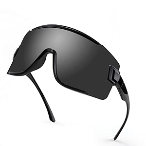 karsaer big shield wraparound non-polarized sunglasses rave for men women neon sun visor glasses cycling ski shades b5019 black