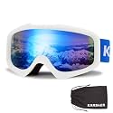 Karsaer Ski Goggles Anti-Fog Snow Goggles OTG UV Protection Snowboard Goggles Bendable Dual-Lenses for Men Women Youth