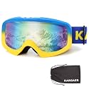 Karsaer Ski Goggles Anti-Fog Snow Goggles OTG UV Protection Snowboard Goggles Bendable Dual-Lenses for Men Women Youth