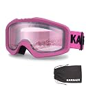 Karsaer Ski Goggles Anti-Fog Snow Goggles OTG UV Protection Snowboard Goggles Bendable Dual-Lenses for Men Women Youth