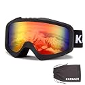 Karsaer Ski Goggles Anti-Fog Snow Goggles OTG UV Protection Snowboard Goggles Bendable Dual-Lenses for Men Women Youth
