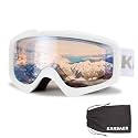 Karsaer Ski Goggles Anti-Fog Snow Goggles OTG UV Protection Snowboard Goggles Bendable Dual-Lenses for Men Women Youth